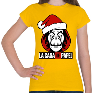 PRINTFASHION La Casa De Papel Christmas - Női póló - Sárga