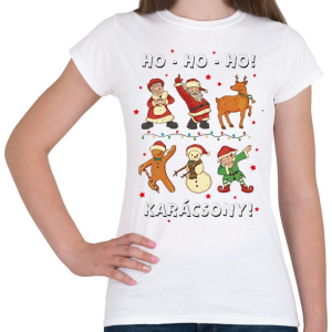 PRINTFASHION Karácsony - hohoho - télapó és barátai - Női póló - Fehér