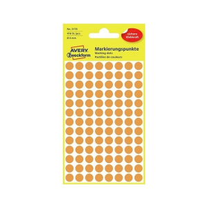 Avery Etikett AVERY 3178 öntapadó jelölőpont neon sárga 8mm 416 jelölőpont/csomag