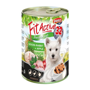 Panzi Állateledel konzerv PANZI FitActive junior kutyának liba- és nyúlhússal 415 g