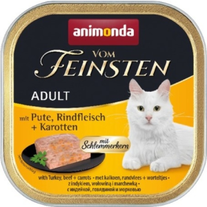 Animonda Vom Feinsten Gourmet pulykás, marhás és sárgarépás alutálkás macskaeledel (16 x 100 g) 1,6 kg