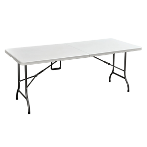 Rojaplast összecsukható, hordozható műanyag asztal,180 cm - fehér 612