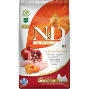 N&D Grain Free Dog Grain Free csirke&amp;gránátalma sütőtökkel adult mini 2,5kg