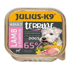 Julius K-9 Julius-K9 Dog Terrine Adult Lamb&amp;Pumpkin - nedveseledel (bárány,sütőtök) felnőtt kutyák részére (150g)