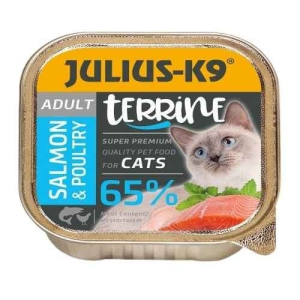 Julius K-9 Julius-K9 Cat Terrine Adult Salmon&amp;Poultry - nedveseledel (lazac,szárnyas) felnőtt macskák részére (100g)