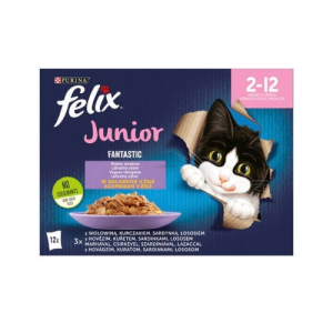 FELIX Fantastic junior in jelly - alutasakos (marha,csirke,lazac,szardínia) aszpikban (12x85g)