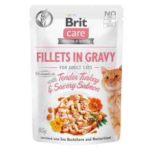 Brit Brit Care Cat Fillets in Gravy - Turkey & Salmon 85 g