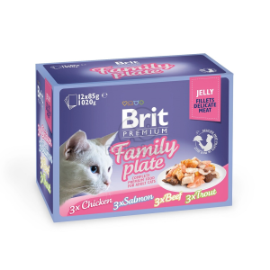 Brit Brit Premium Cat Jelly - Family Plate 12 x 85 g
