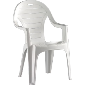  Egymásra rakható szék magas háttámlával fehér