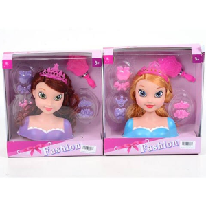 Magic Toys Fésülhető hercegnő babafej kiegészítőkkel 30 cm kétféle változatban