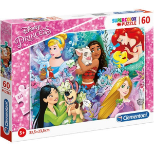 Clementoni Disney Hercegnők és kedvenceik Supercolor puzzle 60 db-os – Clementoni