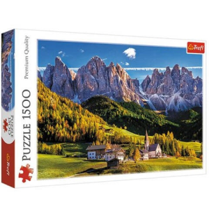 Trefl Val di Funes völgy, Dolomitok – Olaszország 1500 db-os puzzle -Trefl