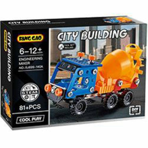 Magic Toys City Building: Szétszerelhető betonkeverő autó 81 db-os szett