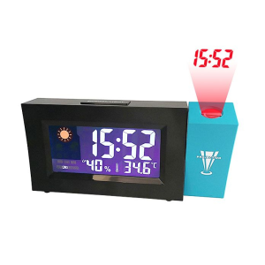  Projektoros hangvezérléses Digitális Led ébresztő Óra naptár, hőmérséklet - 8290