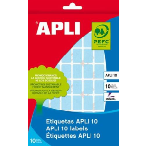 APLI Etikett, 25x40 mm, kézzel írható, színes, kerekített sarkú, APLI, kék, 128 etikett/csomag