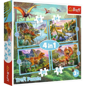 Trefl : Dinoszauruszok 4 az 1-ben puzzle