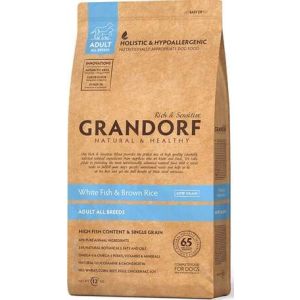  Grandorf Low Grain Hypoallergenic White Fish & Brown Rice | Tőkehallal és heringgel 12 kg