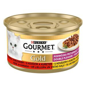 Gourmet GOURMET GOLD Csirkével és marhával duó élmény nedves macskaeledel 85g