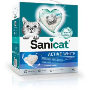  Sanicat Active White csomósodó fehér macskaalom (illatmentes) 6 l