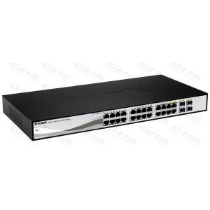 DLINK D-LINK Switch 24x1000Mbps + 4xGigabit kombó SFP, Menedzselhető, DGS-1210-24 (DGS-1210-24) - Ethernet Switch