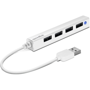 Speedlink SL-140000-WE SNAPPY SLIM USB Hub, 4-Port, USB 2.0, Passzív, fehér (SL-140000-WE)