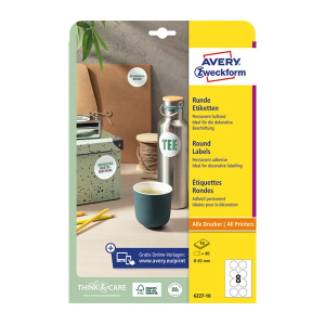 Avery Etikett AVERY L6227-10 65 mm univerzális kör 10 ív/csomag