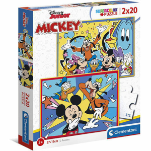 Clementoni Mickey egér és barátai Supercolor 2 az 1-ben puzzle 2×20 db-os – Clementoni