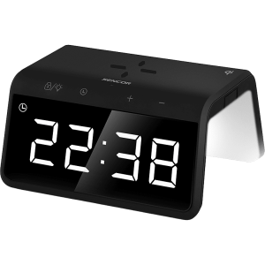 Sencor Digitális ébresztőóra, vezeték nélküli gyorstöltő funkcióval Qi, fekete (Sdc 7900 Qi)