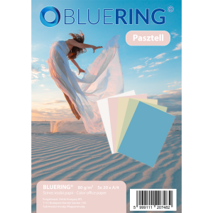 BLUERING Másolópapír, színes, A4, 80g. Bluering® 5x20 ív/csomag, pasztell színes