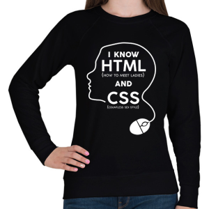 PRINTFASHION I know HTML and CSS - Női pulóver - Fekete