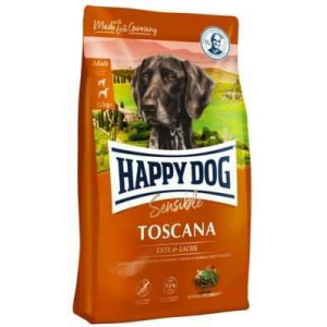 Happy Dog SUPREME TOSCANA 4 kg Kacsa lazac idősödő kutyák számára száraz kutyaeledel kutyatáp