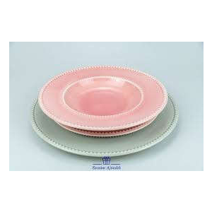 Tallér-Co Kft. Luxe kerámia étkészlet 18db rózsaszín