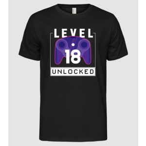 Pólómánia Level 18 Unlocked Gamer Születésnap - Férfi Alap póló