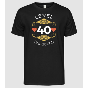Pólómánia Level 40 Unlocked Gamer póló - Férfi Alap póló