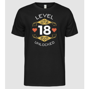 Pólómánia Level 18 Unlocked Gamer póló - Férfi Alap póló