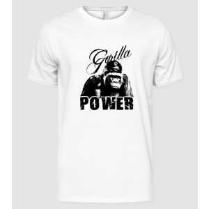 Pólómánia gorilla power 02 fehér háttérrel - Férfi Alap póló