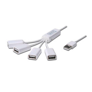 Digitus USB 2.0 mini 4-port HUB fehér (DA-70216) (DA-70216)