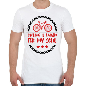 PRINTFASHION Cycling is oxigen for my soul - Férfi póló - Fehér
