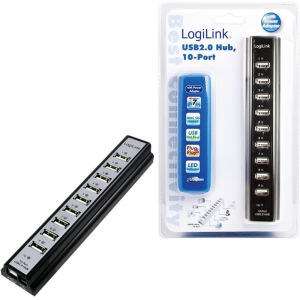 LogiLink HUB 10Port LogiLink aktiv mit Netzteil Black (UA0096)