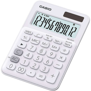 Casio Számológép asztali 12 digit nagy, döntött kijelző casio ms 20 uc fehér