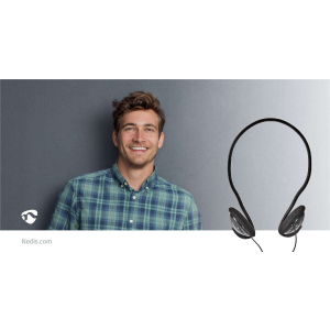 Nedis On-Ear vezetékes fejhallgató | 3.5 mm | Kábel hossz: 2.10 m | Fekete