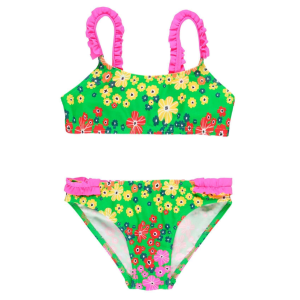 boboli Trópusi virág mintás pink/zöld bikini 8 év (128 cm)