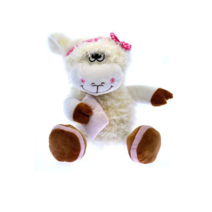Medito Plüss bárány, göndör szőrű, hímzett szemű, 2 szín, 40 cm (ülve 26 cm), párnával