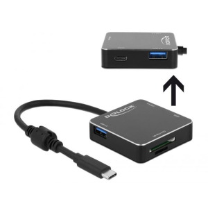 DELOCK 3Port USB 3.1 Gen 1 Hub with USB Type-C Connection and SD + Micro SD Slot