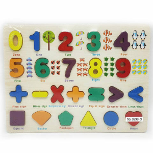 Magic Toys Számok és formák fa formaillesztő puzzle