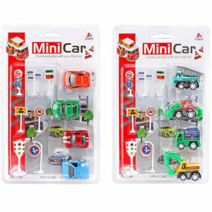 Magic Toys Mini Car: Hátrahúzós kisautó szett 4 db-os kétféle változatban
