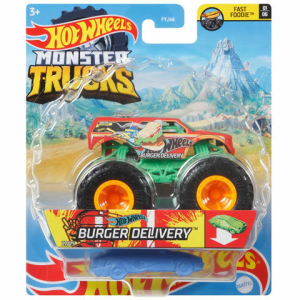Mattel Hot Wheels: Monster Truck Burger Delivery járgány roncsautóval
