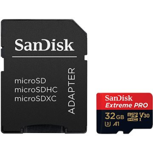 Sandisk MicroSDXC 32GB Extreme Pro A1 UHS-I (V30) + SD adaptér