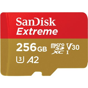 Sandisk microSDXC 256 GB Extreme + Rescue PRO Deluxe + SD adapter