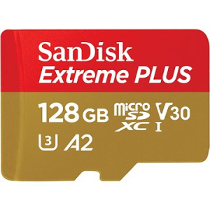 Sandisk microSDXC 128 GB Extreme PLUS + Rescue PRO Deluxe + SD adapter